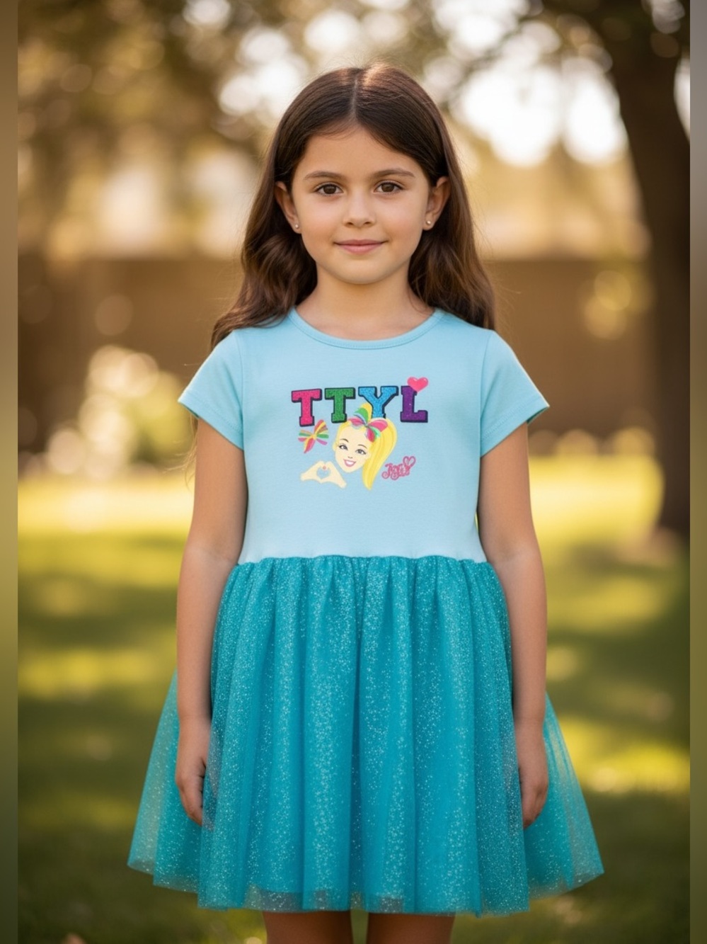 JoJo Siwa TTYL Girls Blue Sequin Tutu Dress Size 7-8